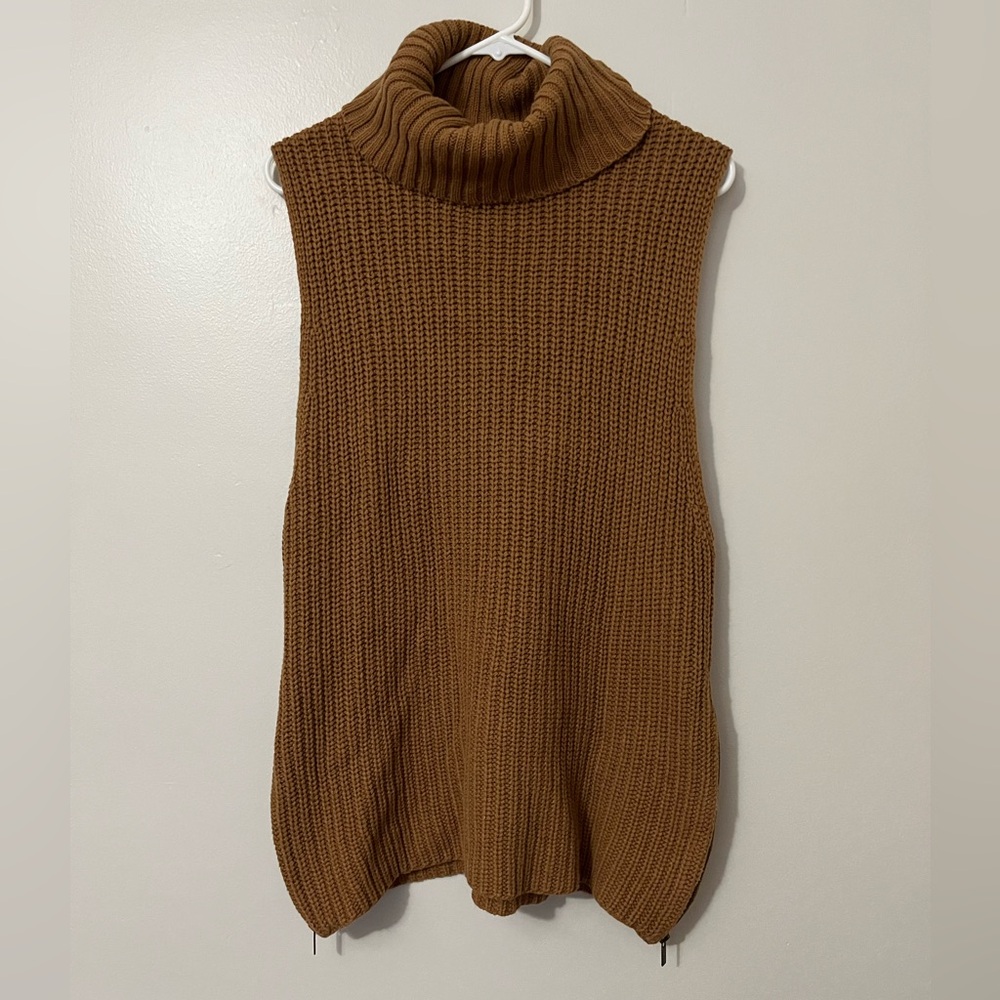 Forever 21 Brown Turtleneck Sweater Vest